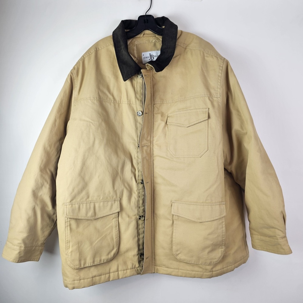 John Blair NWOT Chore Barn Field Coat Men's Size 2XL Cotton Corduroy Collar Tan